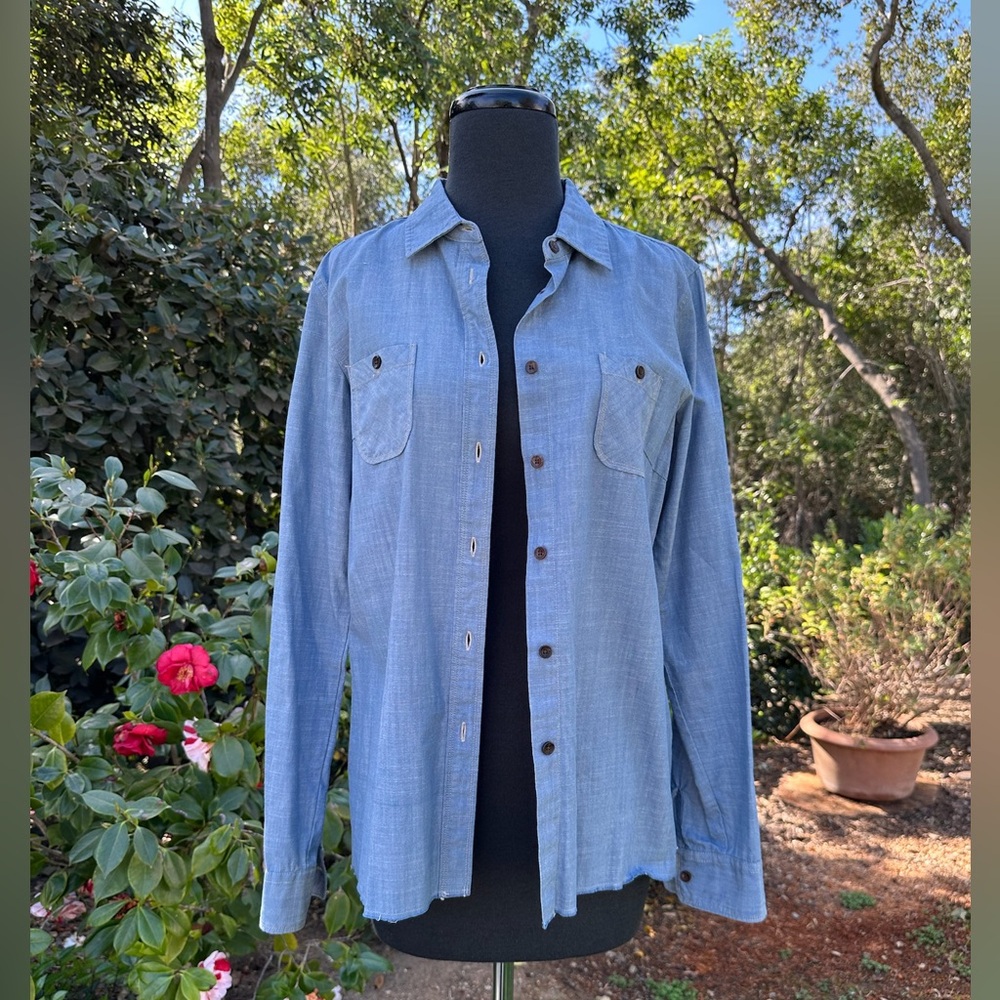 Maison Scotch chambray button down shirt with patch pockets - Maison Size 2 (M)